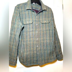 Carbon 2 Cobalt Men’s Green Plaid Shacket Jacket Medium 4 Pockets Cotton Warm